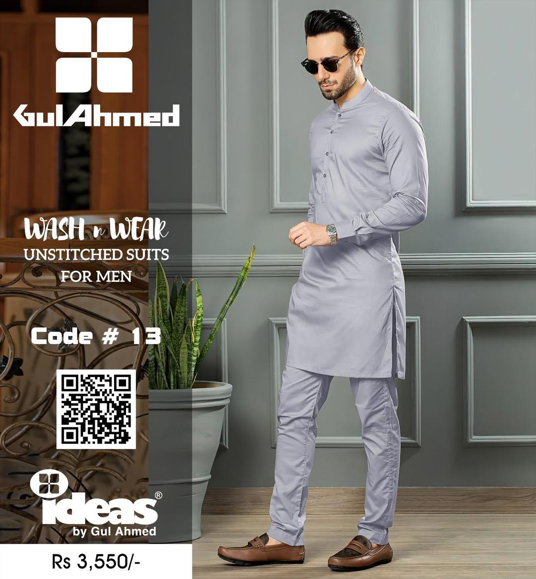 Grey Classic - GulAhmed Winter Wash & Wear Suit