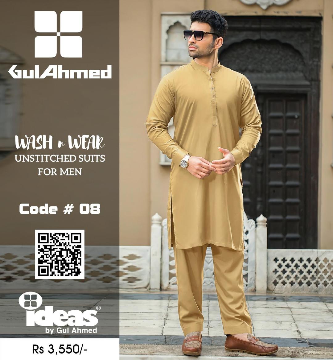 Fawn Brown Classic - GulAhmed Winter Wash & Wear Suit