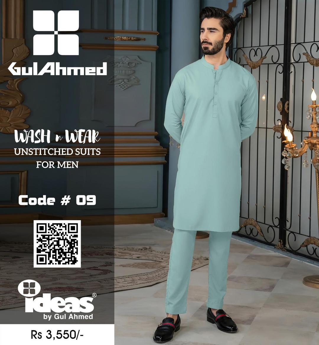 Shadow Green Classic - GulAhmed Winter Wash & Wear Suit