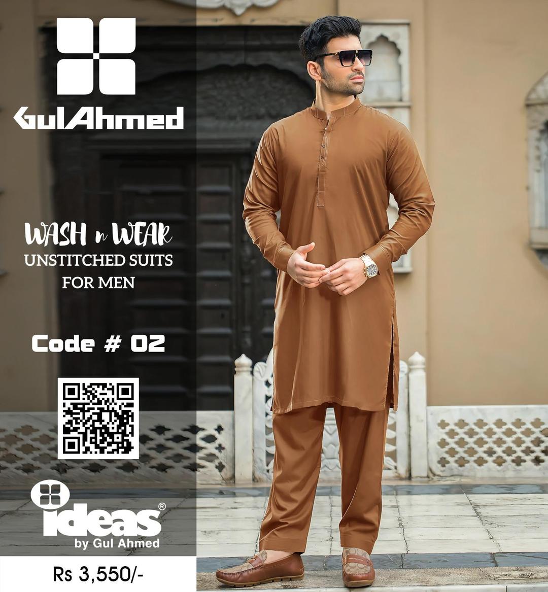 Brown Classic - GulAhmed Winter Wash & Wear Suit