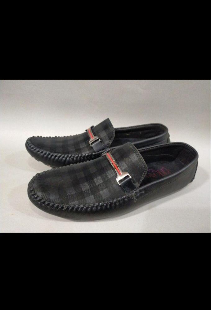 Black Mens Rexine Loafers