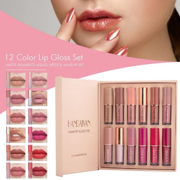 Handaiyan Matte Liquid Lipstick Set | 12 Vibrant Colors