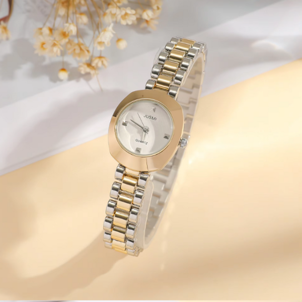 Women's Luxury Diamond Quartz Watch with Steel Strap