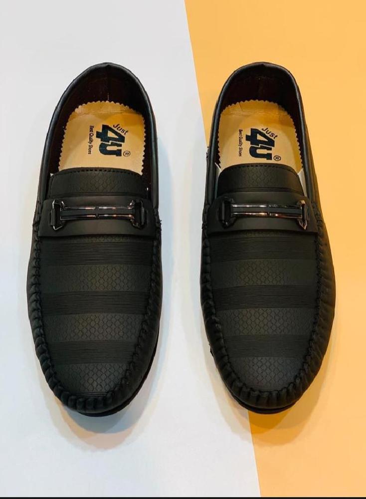 Black Mens Rexine Loafers 2