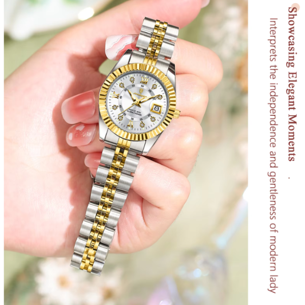 POEDAGAR Women's Luxury Stainless Steel Watch - Waterproof & Luminous