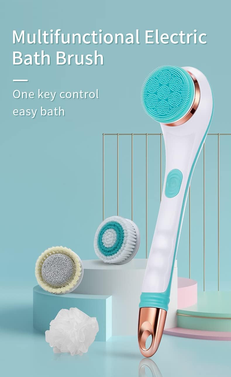 Cnaier 4-in-1 Rechargeable Bath & Body Scrub Electric Brush Set | Random Color