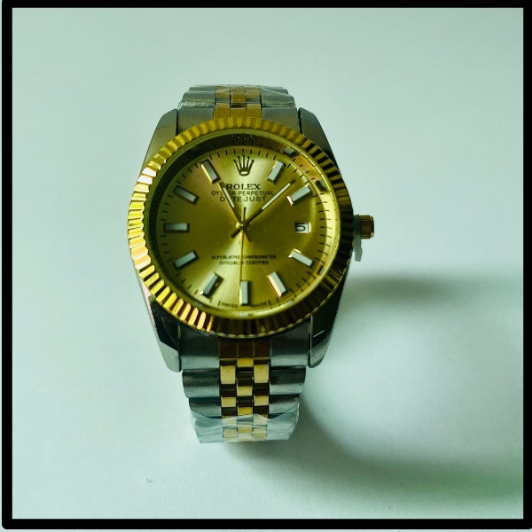 Rolex Golden Dial Golden/Silver Chain