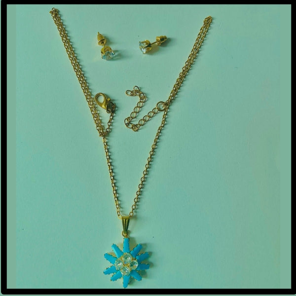 Ladies Flower Jewelry Sets Necklace Earring Set