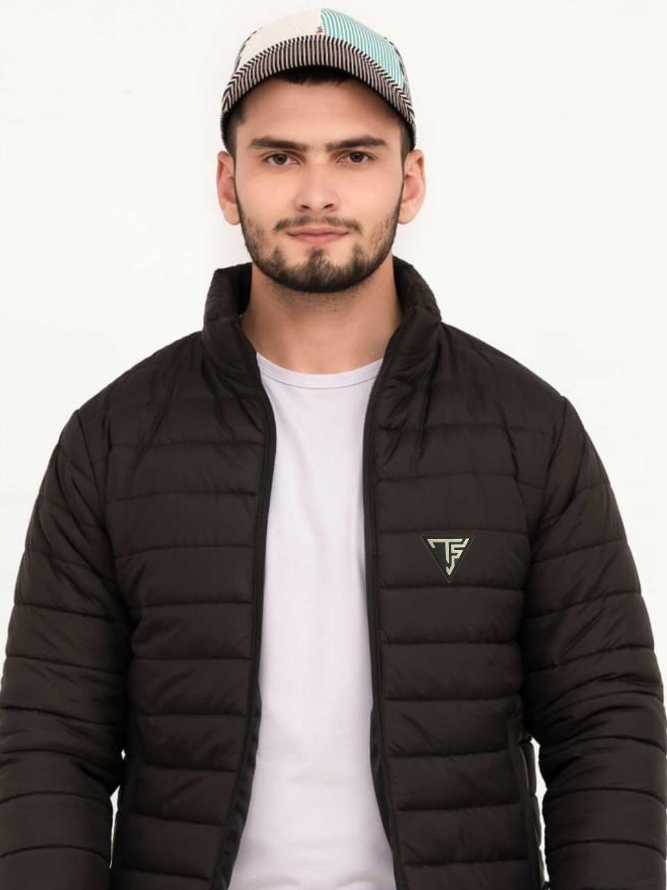 Men's Black Classic Plain Puffer Jacket