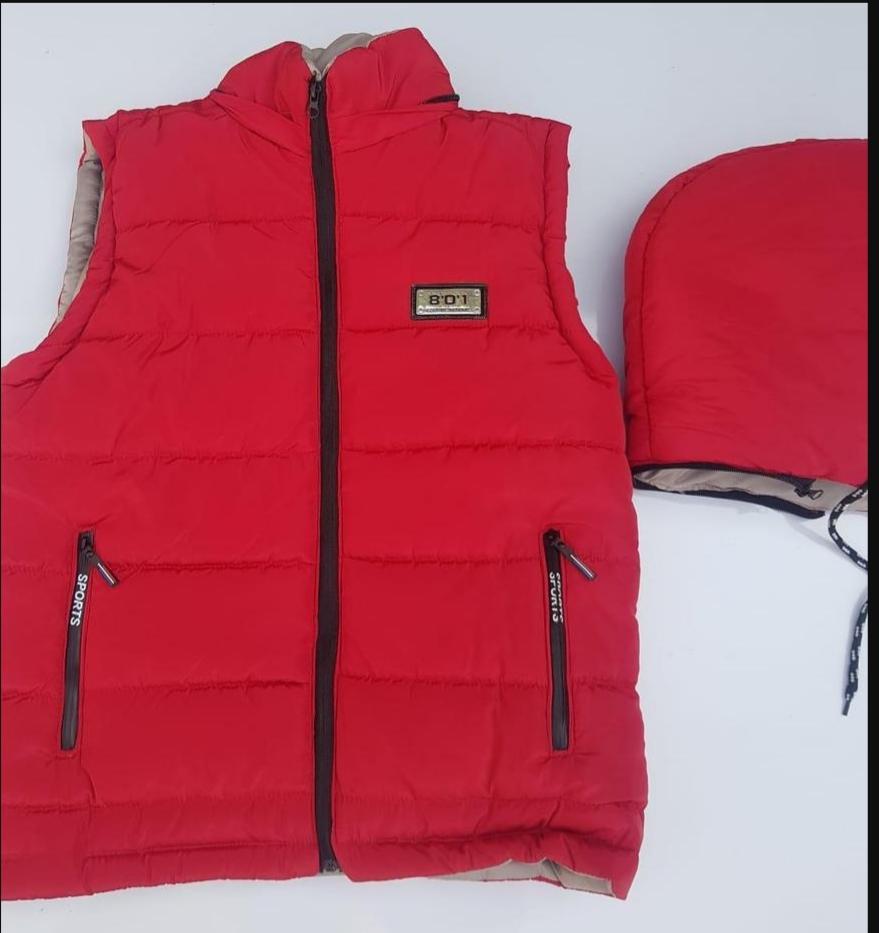 Sleeveless Red Men's Sleek Parachute Jacket