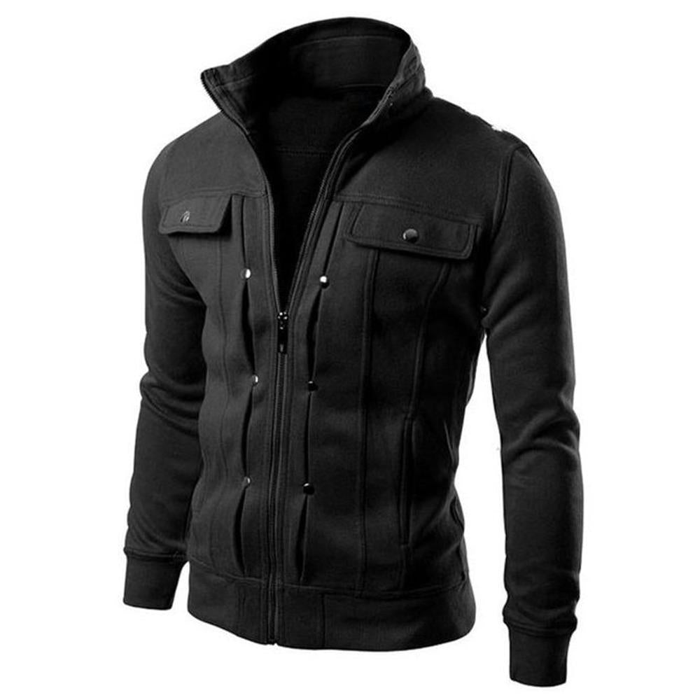 Men's Fleece Plain Jacket - Mexican Style Black