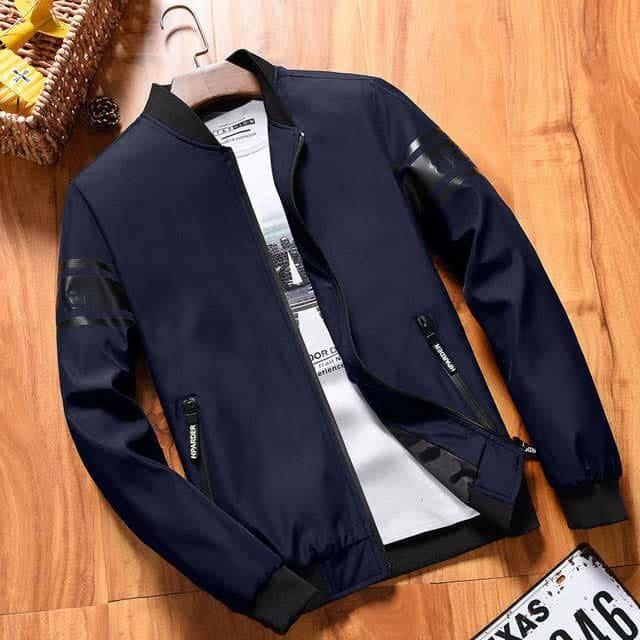 Classic Blue Men's Plain Fleece Jacket