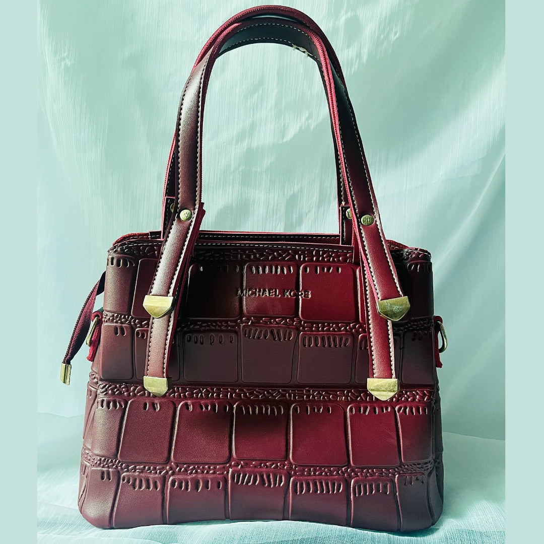 Michael Kors Mahogany PU Leather Handbag H_10