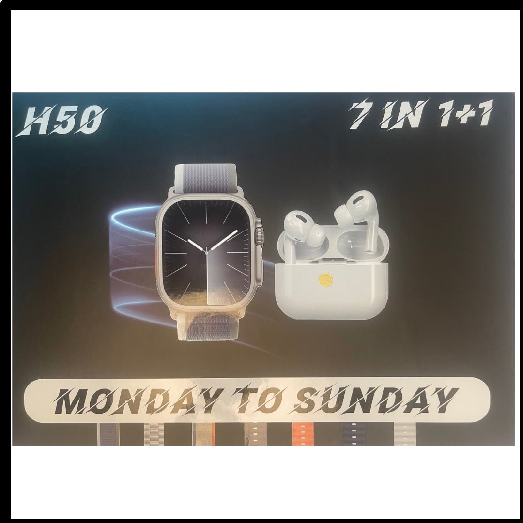 H50 Smart Watch 7 Straps & Airpods Pro 2