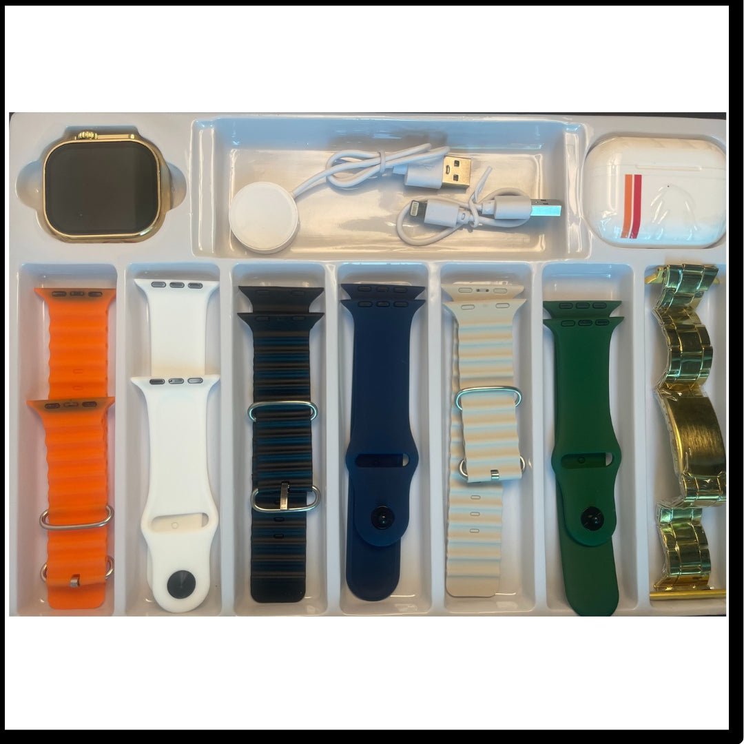 Crown H39 Ultra 2 with 7 Straps Smart Watch + Airpods Pro 2