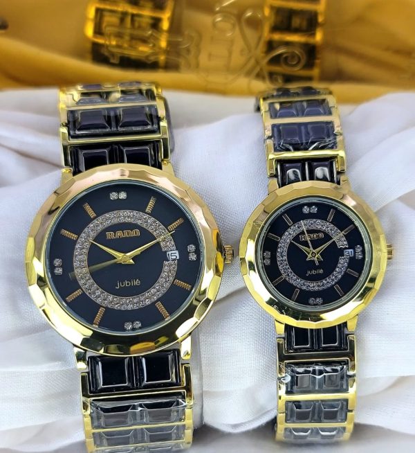 Aa1 Two Tone Rado Jubile Couple Watch Date Just Steel Chain