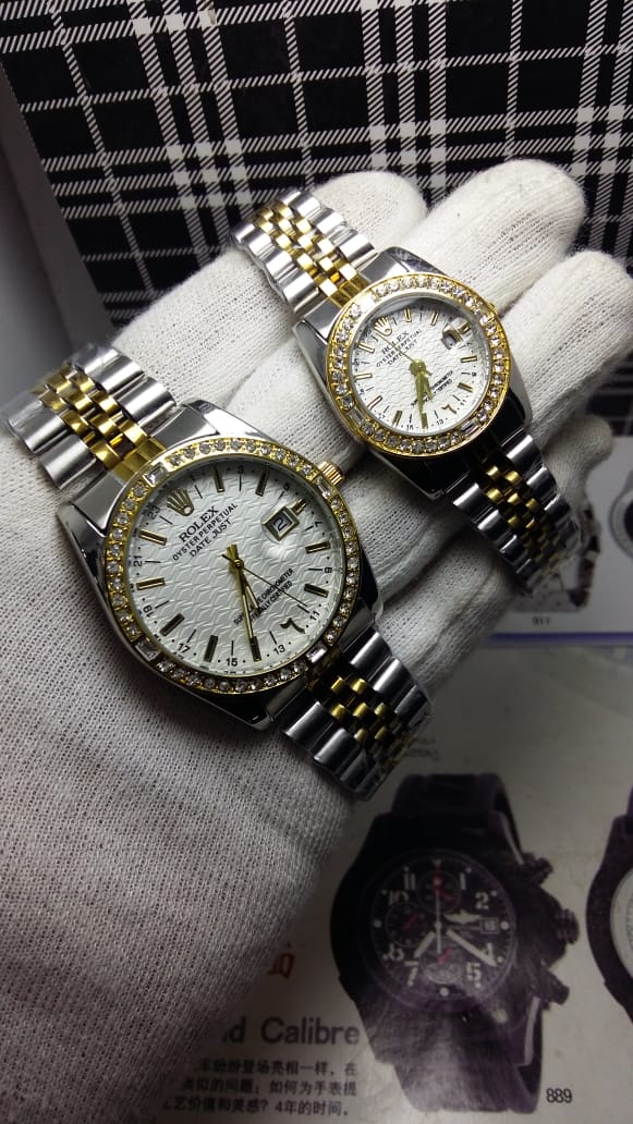 Rolex Oyster Perpetual Couple Watch | Elegant Chain Style