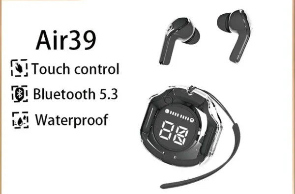 Air39 High-Quality Sound Bluetooth 5.3 Earbuds with Pouch - Random Colors