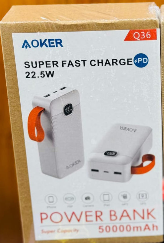 Aoker 50000mAh Super Fast Charge Power Bank - Random Color