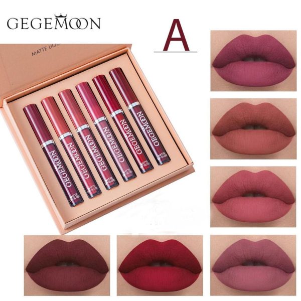 Gegemoon 6-Color Velvet Lip Tint Set – Long-Lasting, Waterproof, Non-Stick"