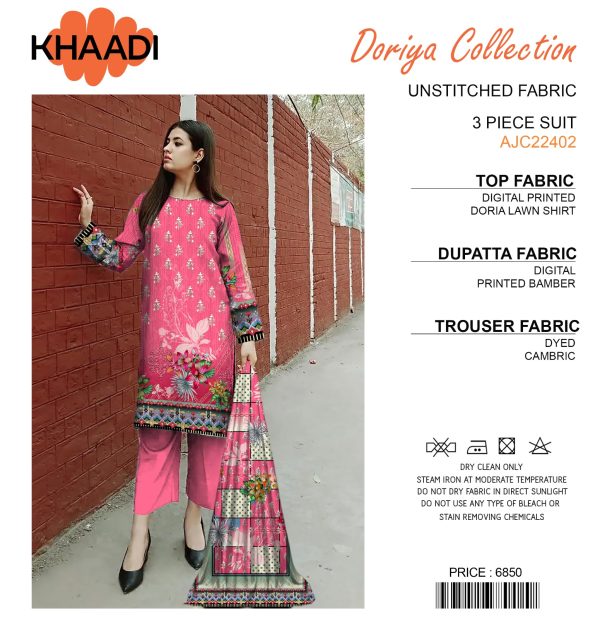 Khaadi Doriya 3-Piece Lawn Collection | Unstitched Casual Wear Fabric_2303915