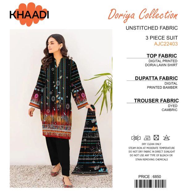 Khaadi Doriya Collection 3 Pcs Lawn | Unstitched Fabric Casual Wear_2303927