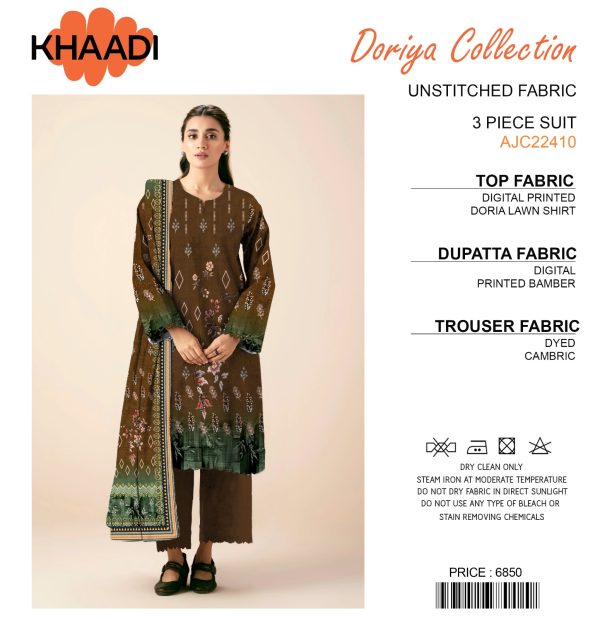 Khaadi Doriya Collection 3 Pcs Lawn | Unstitched Fabric Casual Wear_2303945