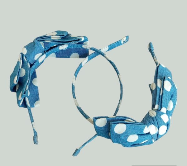 Pack Of 2 ) Fashion Bowknot Polka Dot Women’s Cloth Hairband