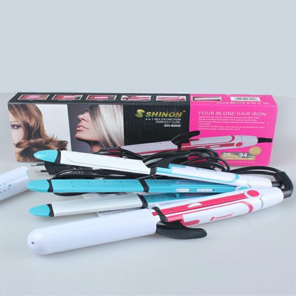 Shinon 4-in-1 Professional Hair Straightener, Curler & Crimper with Cover